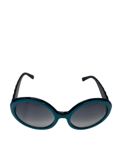 Chanel Gafas Sol, Redondas, Acetato. Azul, 3,Case, 5120